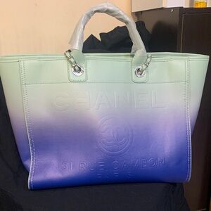CHANEL Mint and Purple Ombre Tote